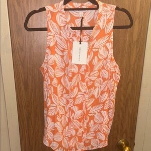 Nordstrom Orange and White Sleeveless Tank Top